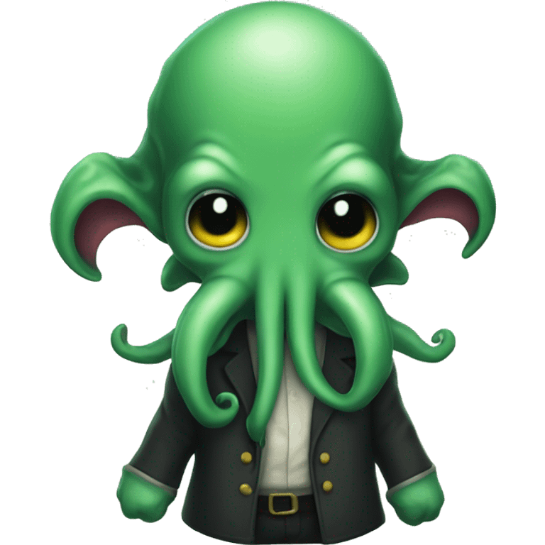 Cthulhu but really cute and exited emoji