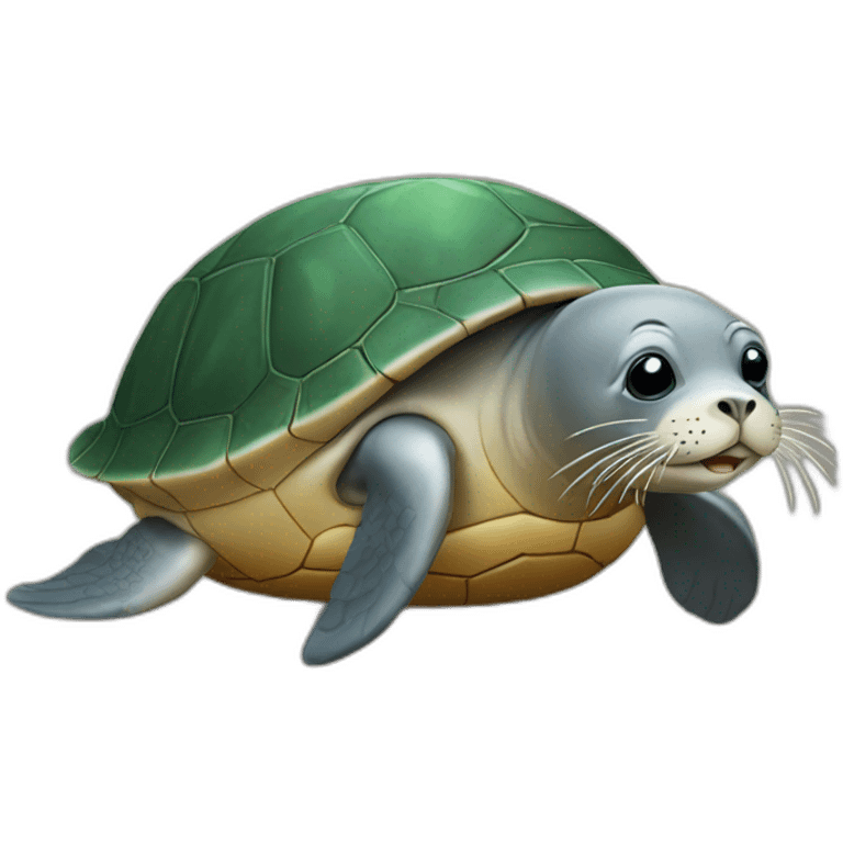 Seal on a turtle emoji