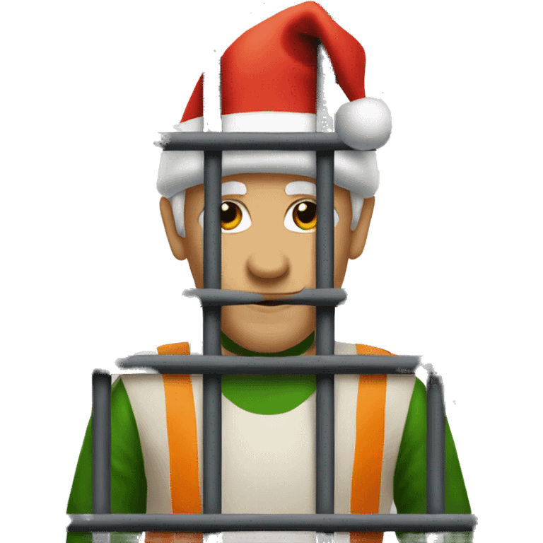 A Christmas lutin in jail  emoji