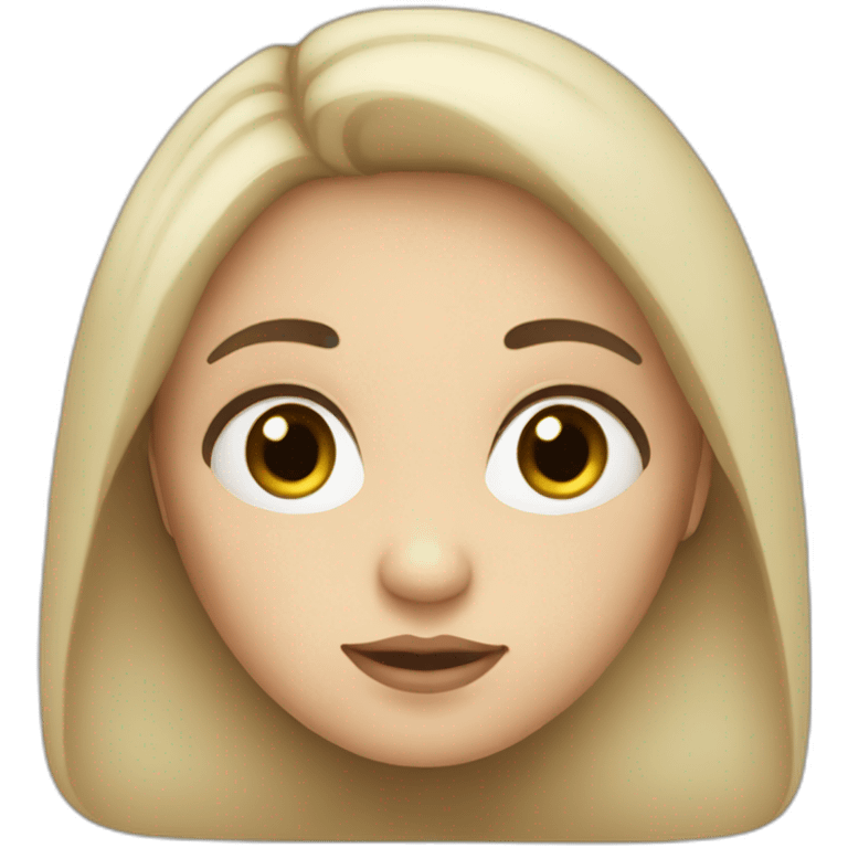 a little bit chubby woman with long dark hair and big eyes with long lashes emoji