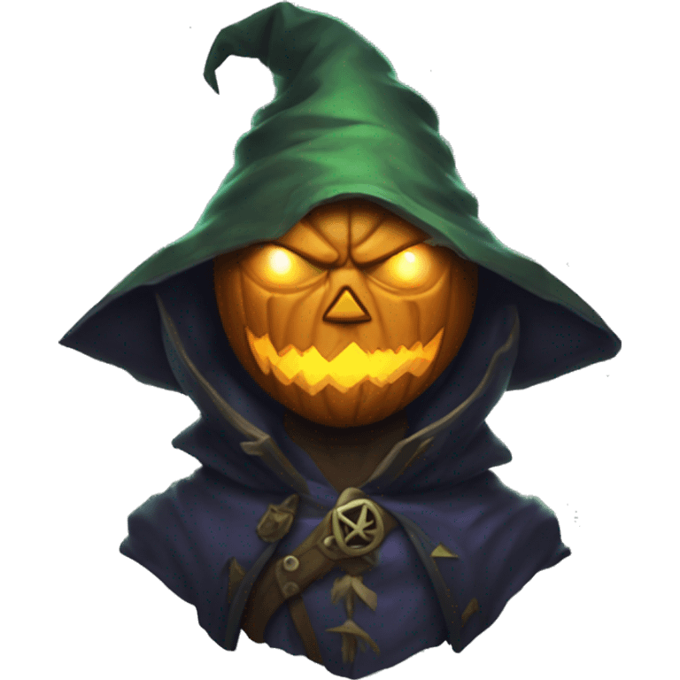 half-orc male wizard necromancer pumpkin emoji