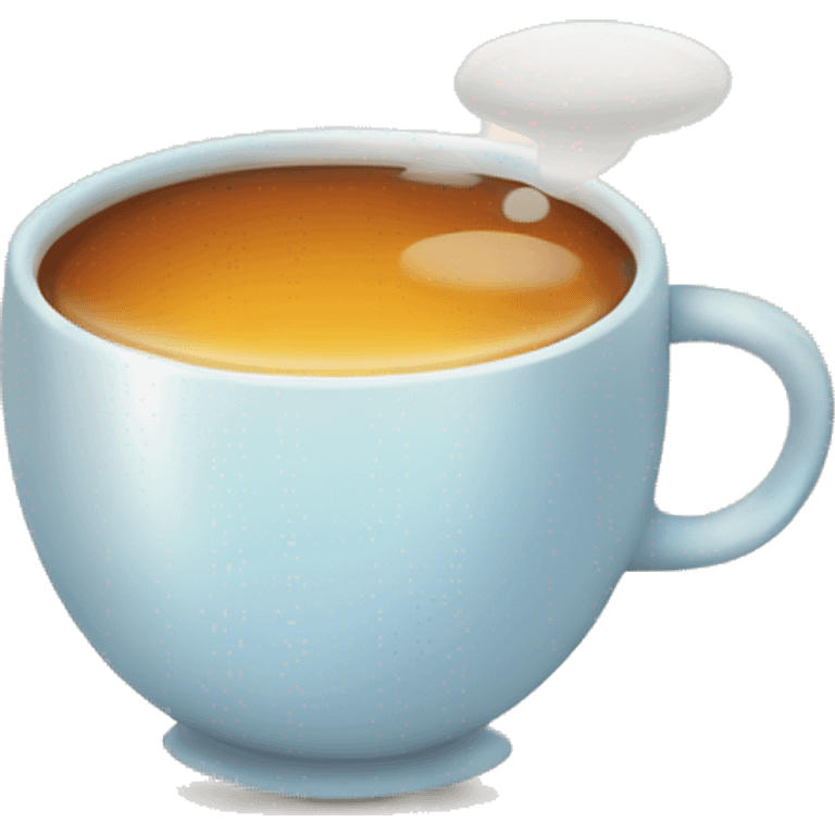 A cup of tea inside a chat bubble  emoji