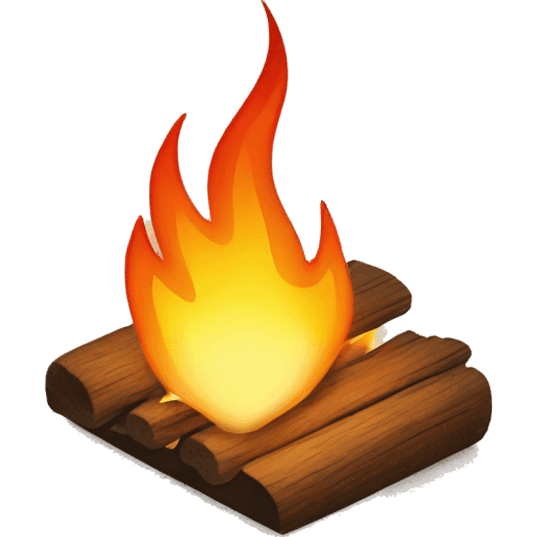 fire burning on wood on beach emoji