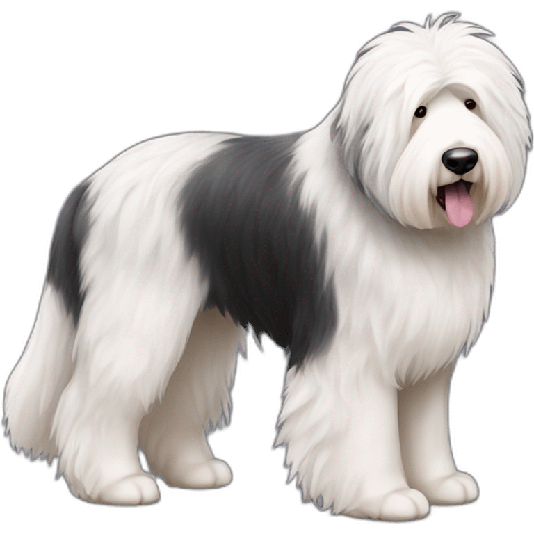 Dog old english sheepdog full-height emoji