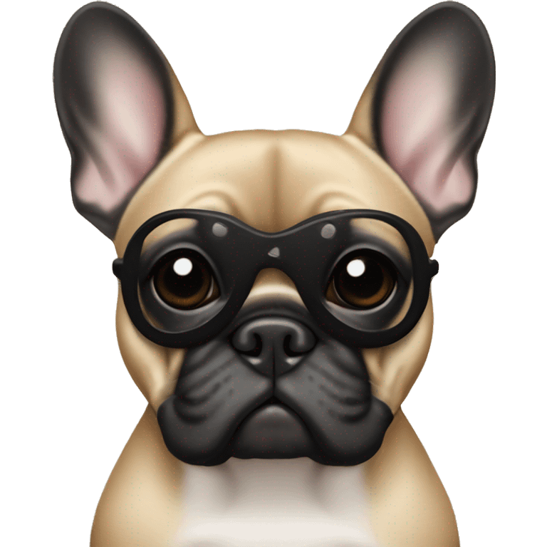 Fawn French bulldog with black mask emoji