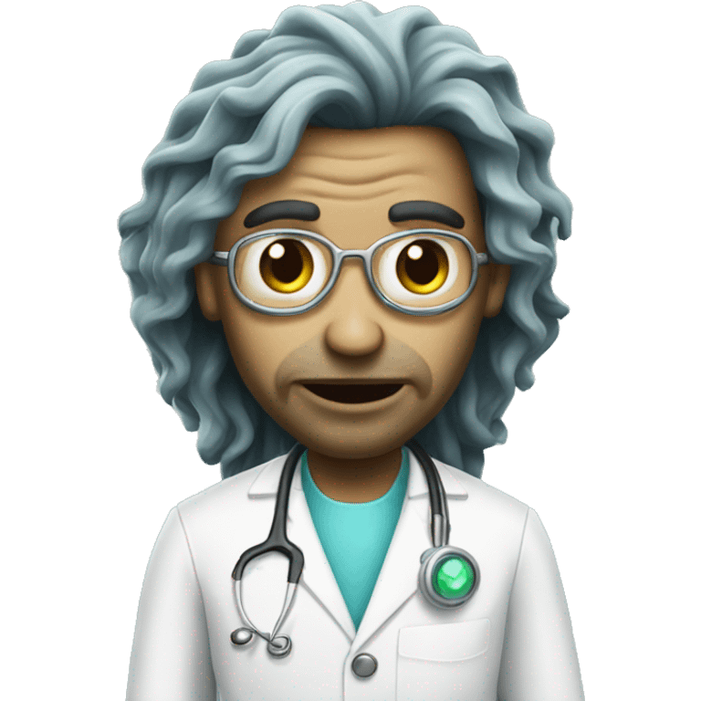 crazy alien surgeon  with long wavy hair  emoji