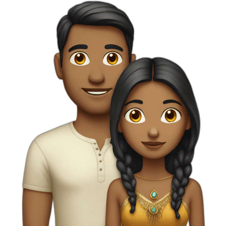 Indian girl white guy emoji