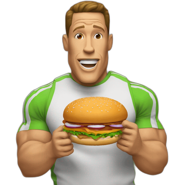 Jhon Cena eating buger emoji