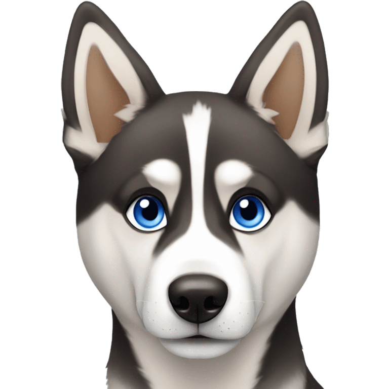 husky mixed with german shepherd one blue eye one brown  emoji