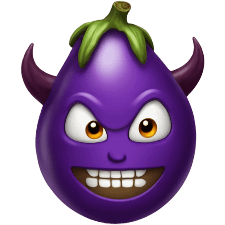 Devil with an eggplant emoji