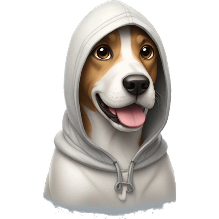 Dog wearing a hood ￼ emoji