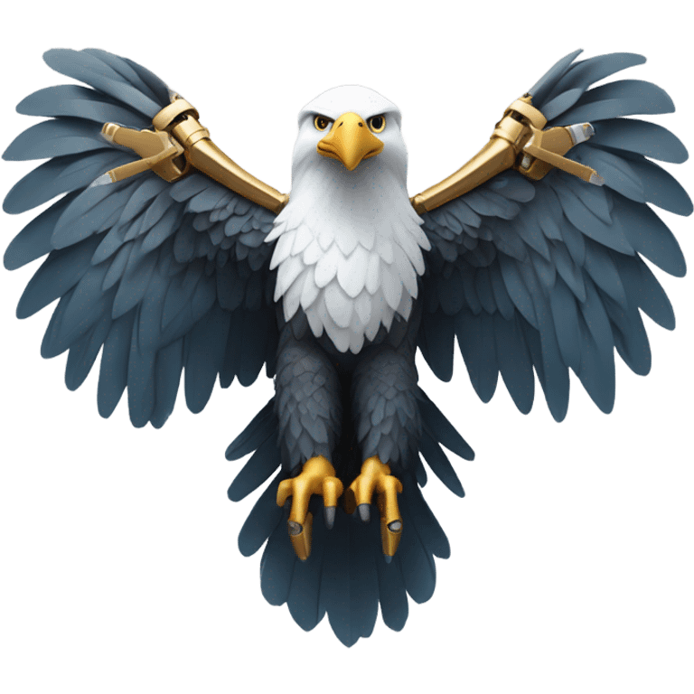 A eagle with drone wings emoji