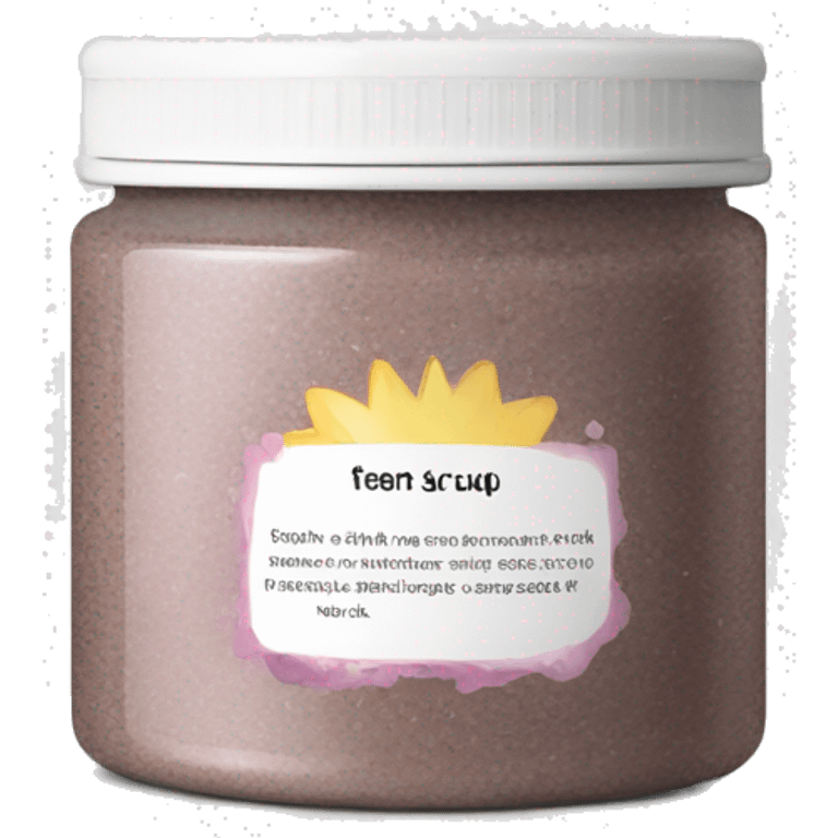 body scrub pot with label emoji