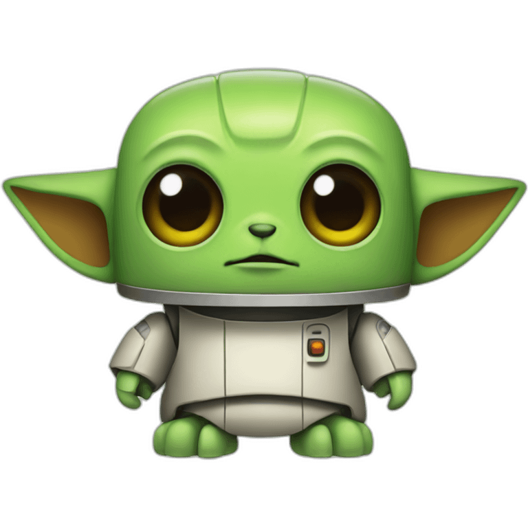 cute robot with yoda ears emoji