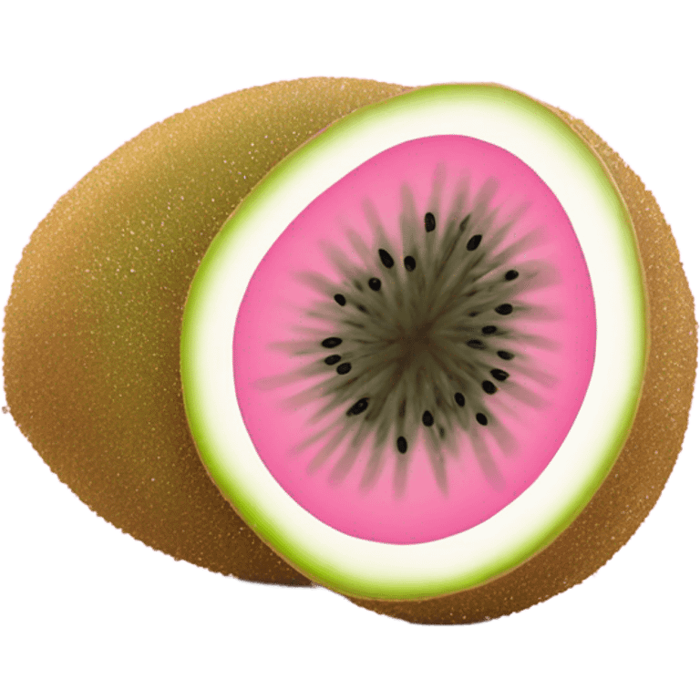 Pink kiwi with glitter  emoji