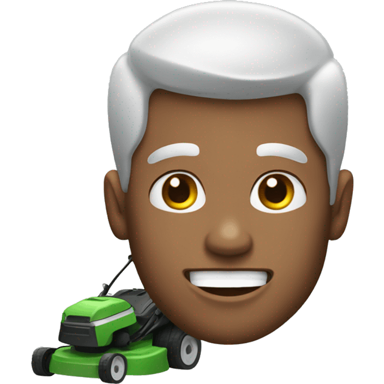 man with no teeth and lawn mower emoji