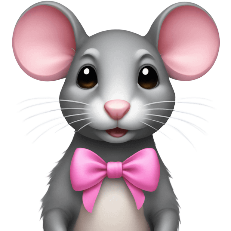 Rat with pink bow emoji