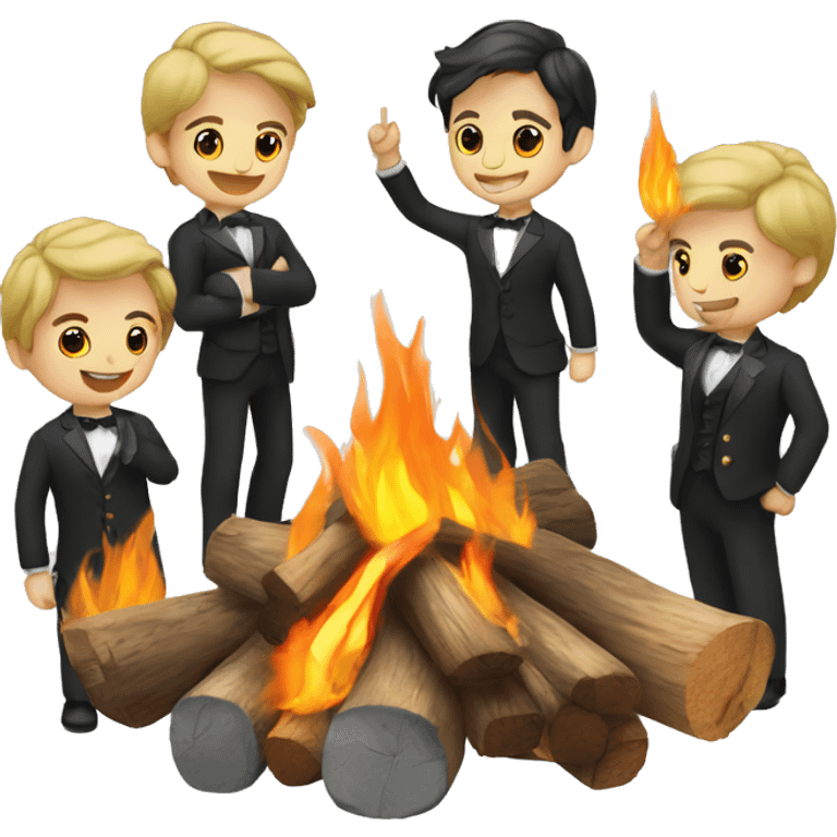 Butlers around a campfire emoji