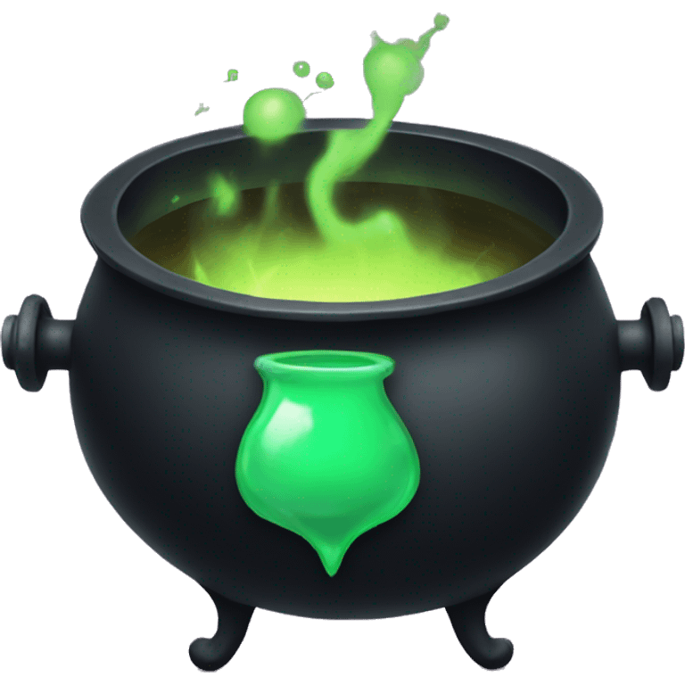 black cauldron with potion emoji