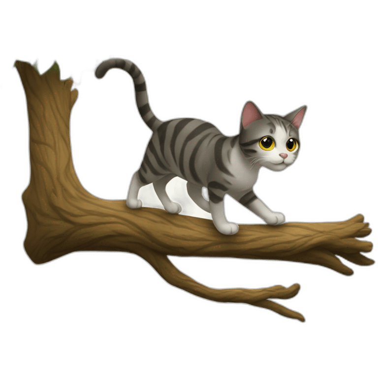 Cat walking over a tree emoji