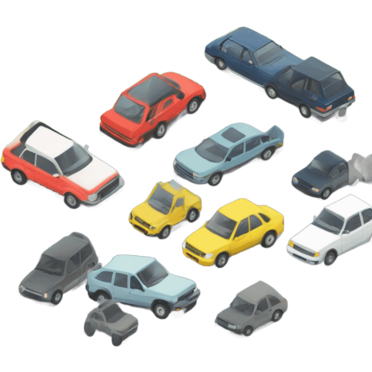 isometric parked cars emoji