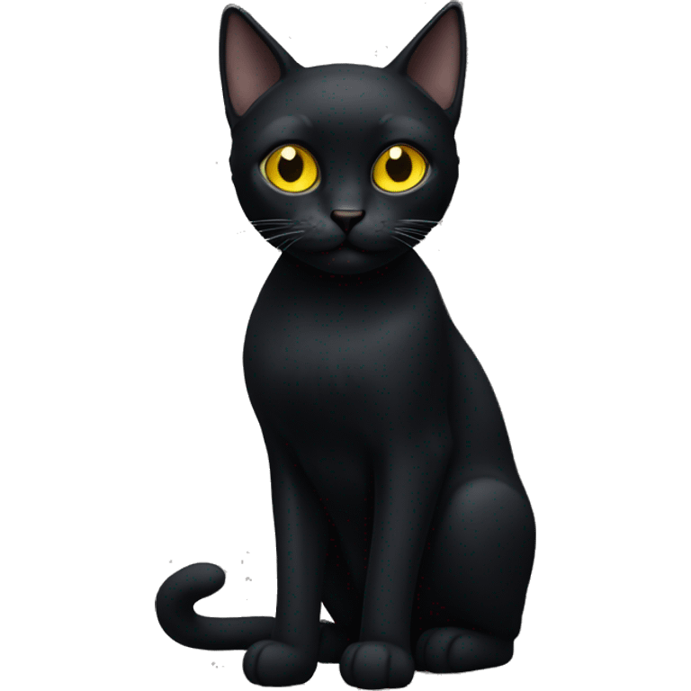 Black cat with yellow eyes  emoji