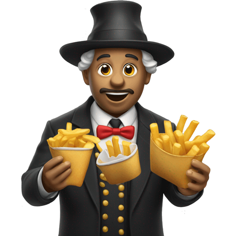 Un magicien qui mange des frites emoji