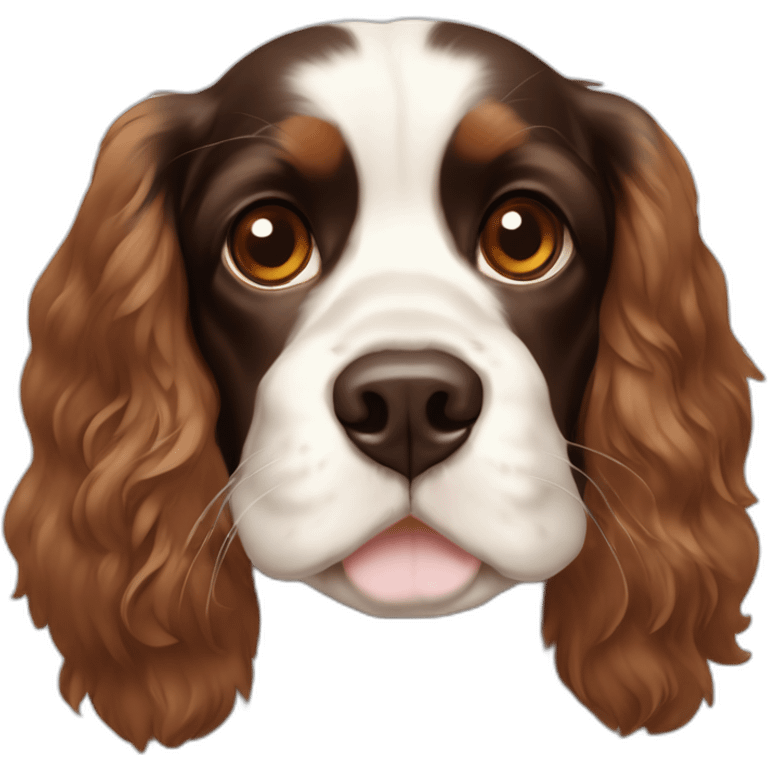 black-brown-white-chin-cocker-spaniel-king-charles-cavalier emoji