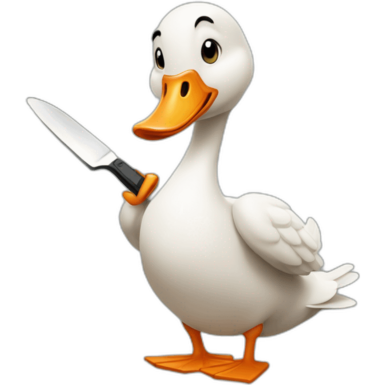 goose holding butterknife emoji