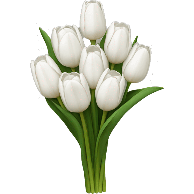 white tulip bouquet  emoji