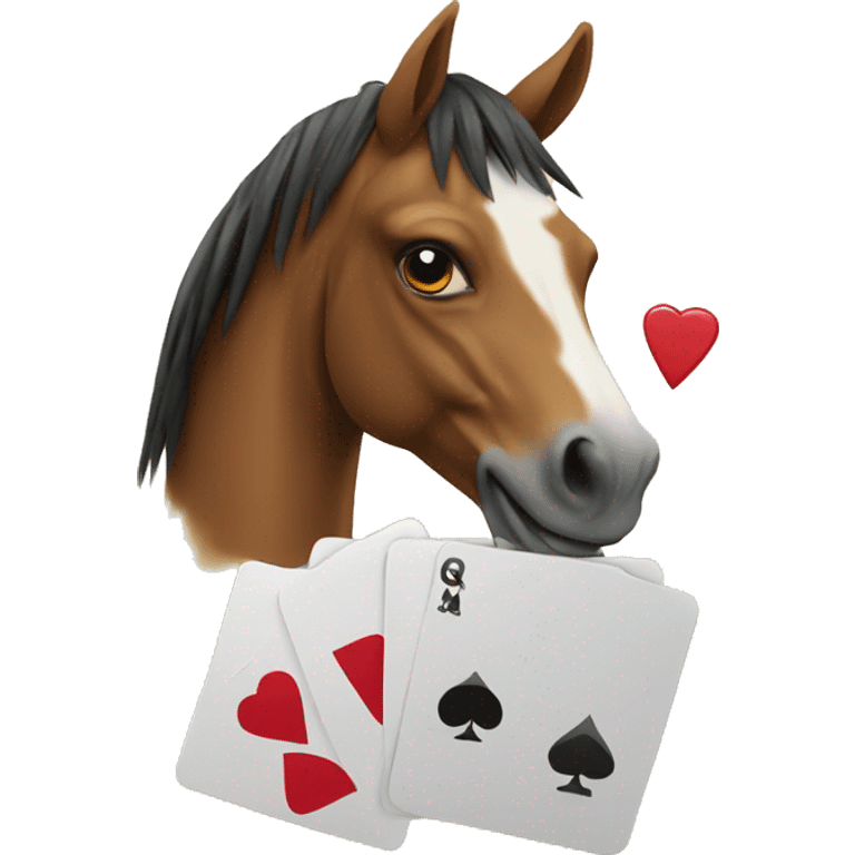 Horse playing poker emoji