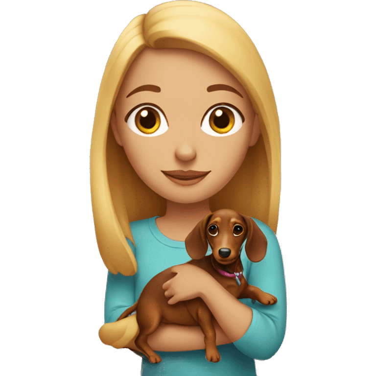 girl with dachshund emoji