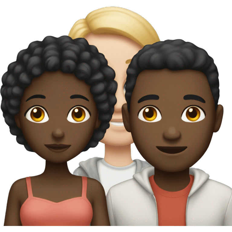 Black girl with white boy couple emoji