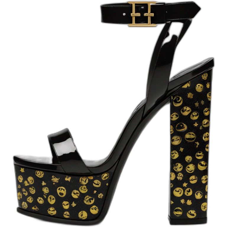 Ysl heel sandal TRIBUTE PLATFORM SANDAL black PATENT LEATHER emoji