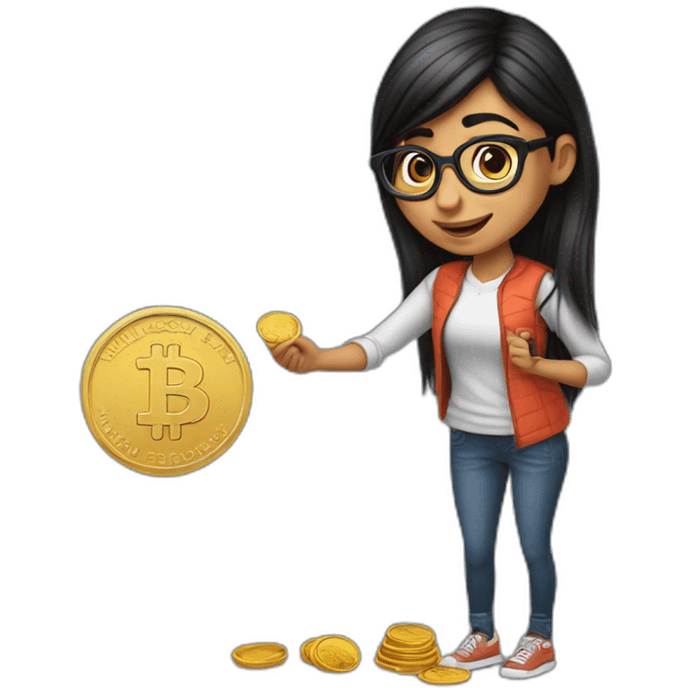 Mia Khalifa picking up a penny emoji