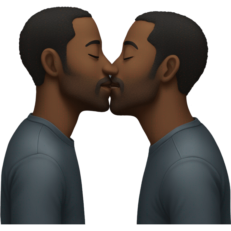 Two black men kissing emoji