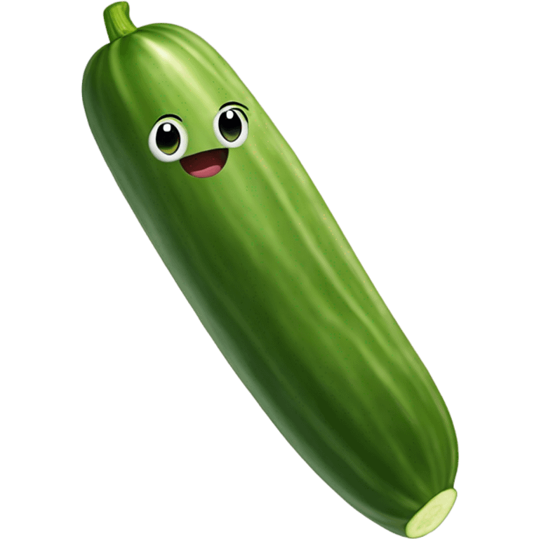 Wide long cucumber with tounge out emoji