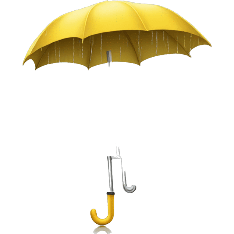 yellow umbrella in the rain emoji