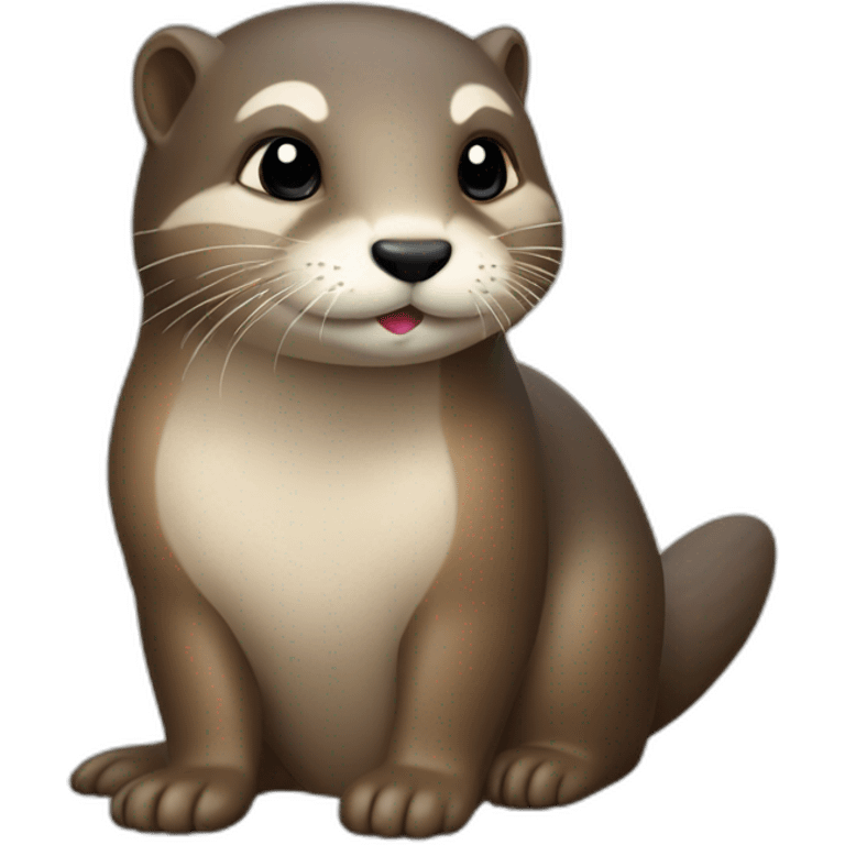 Loutre sur un lapin emoji