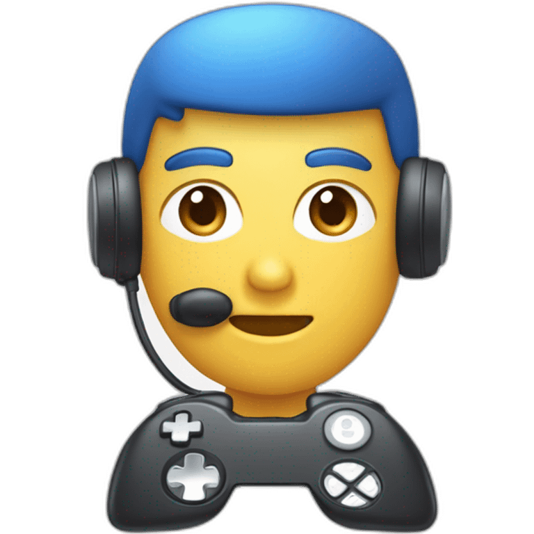 une persone qui joue avec une manette et qui fais un clin d'oeil emoji