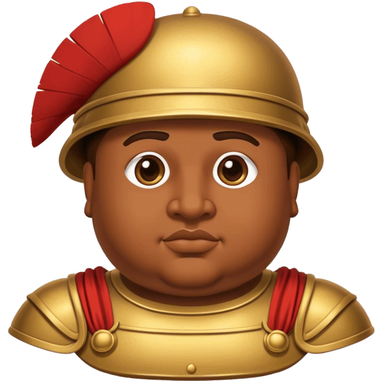 Cinematic Realistic Botero Bronze Roman fat Soldier Emoji. emoji