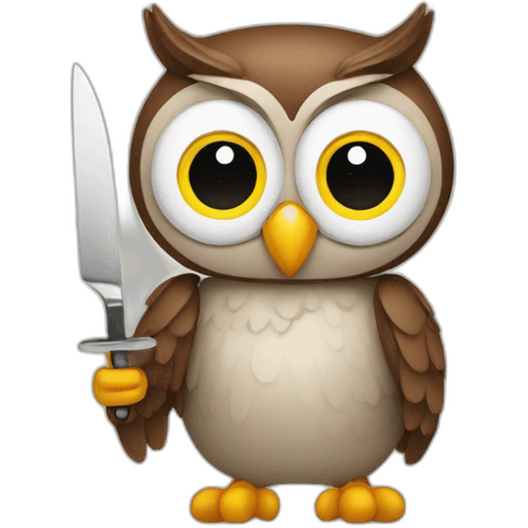 owl with knife and fork emoji