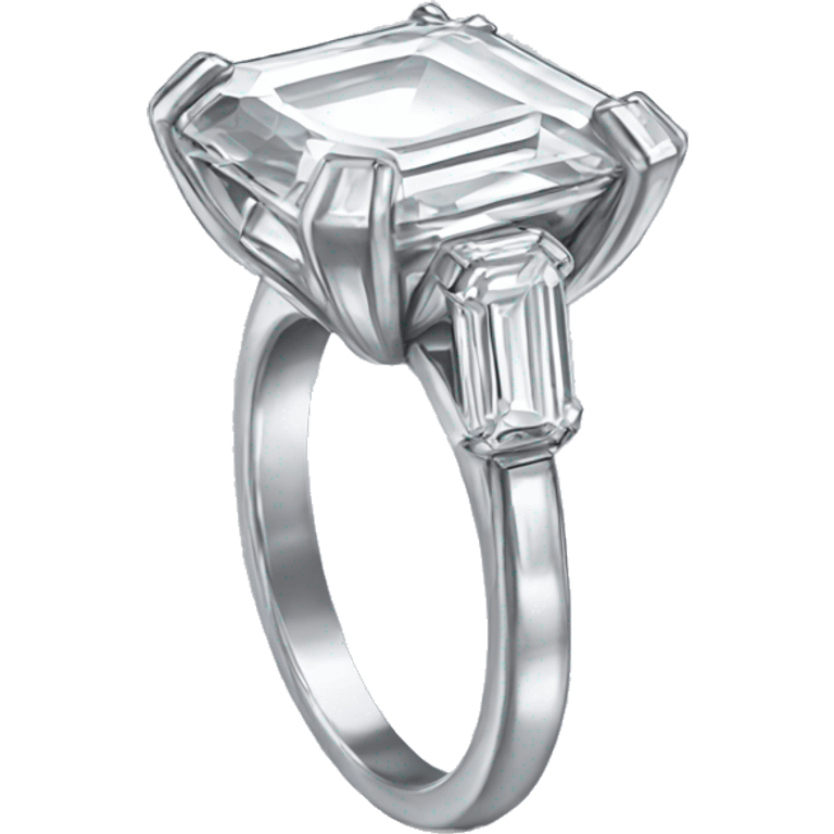 Emerald cut diamond ring emoji