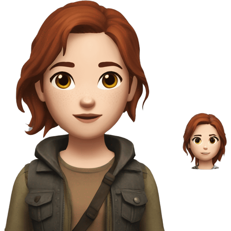 Ellie Williams from the Last of Us 2 brunette auburn hair emoji