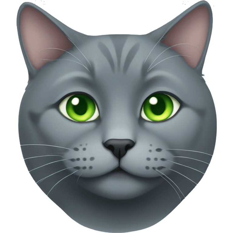 fat russian blue cat green eyes emoji