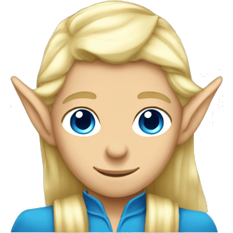 Blonde elf ears prince with blue eyes emoji