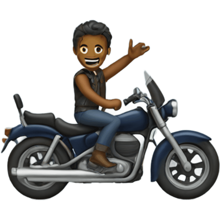 Motorcycle wave  emoji