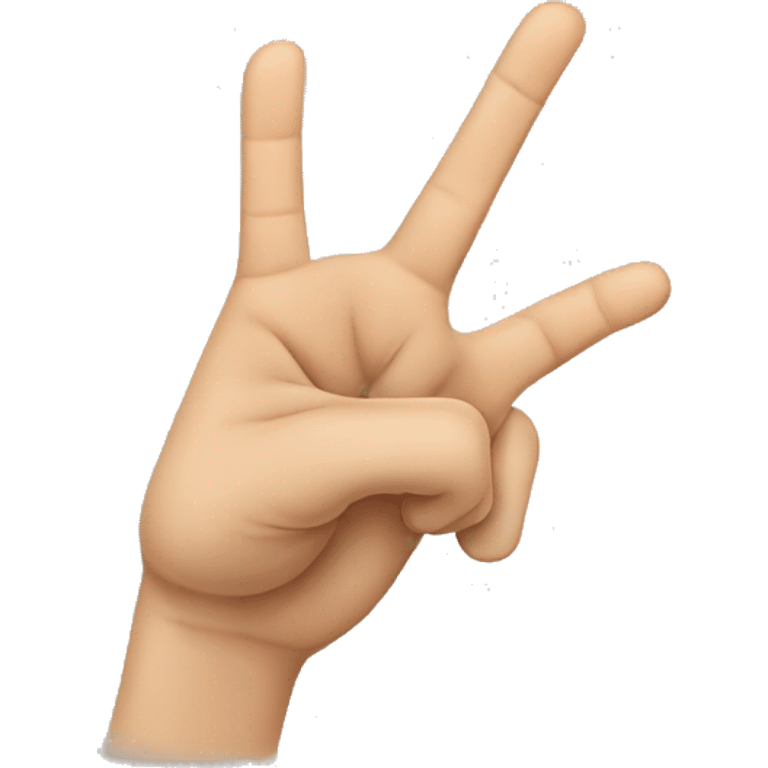 yvl hand sign with only thumb, index, and middle fingers emoji