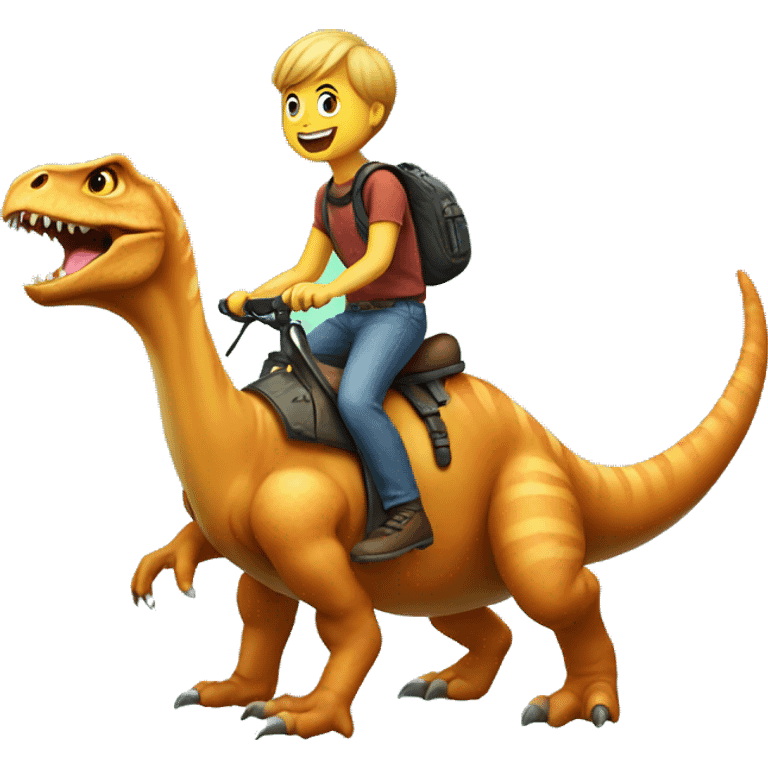 cat riding dinosaur  emoji