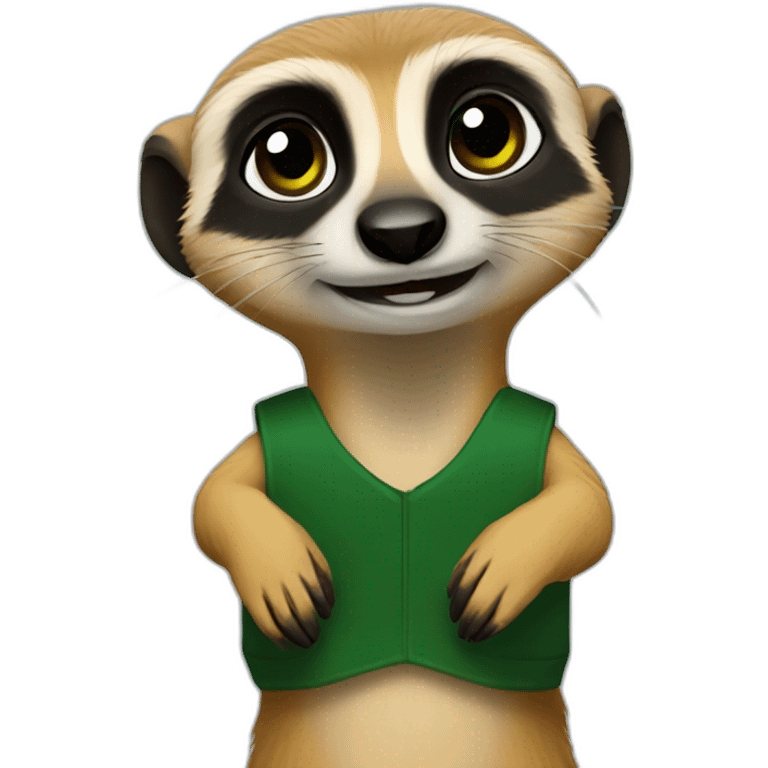 meerkat holding a dark green sleeveless emoji